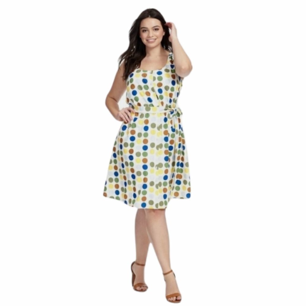 TOCCA shirt dress Gwynnie Bee polyester in white polka dot 14